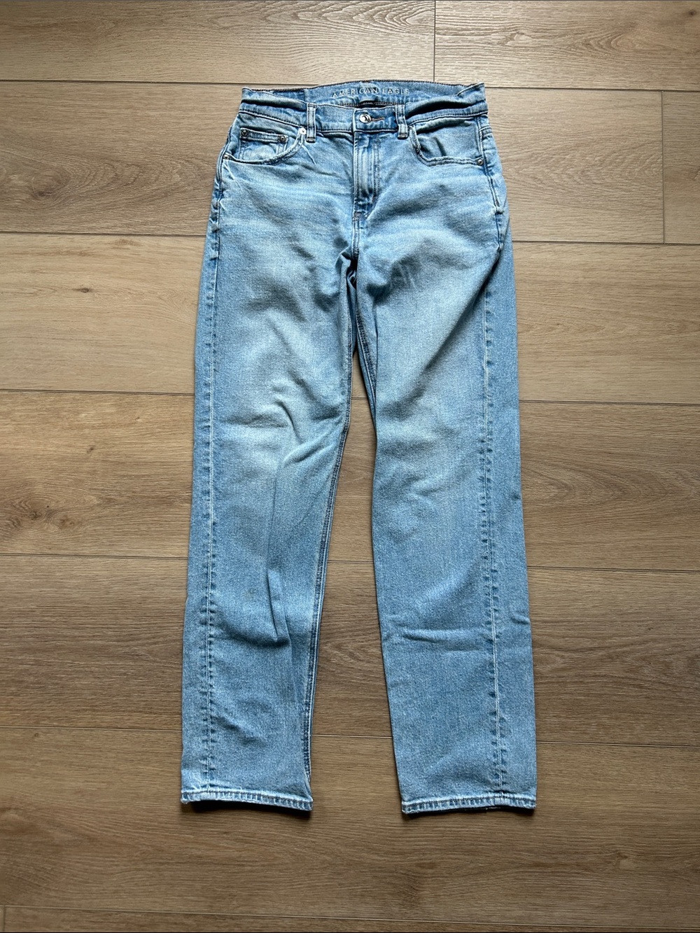 American Eagle Outfitters super high rise Straight Leg Jeans - Light Blue Wash 2